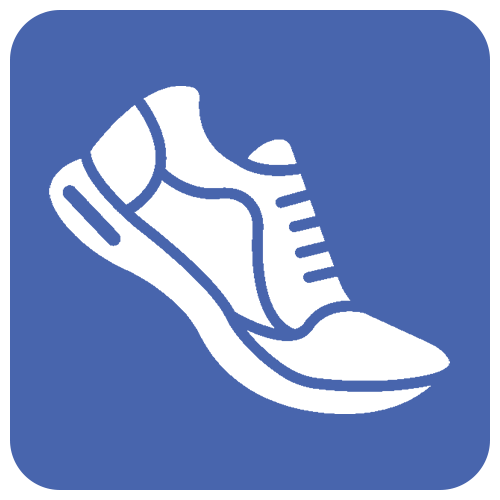a white sneaker on a blue background