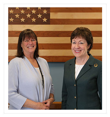 Polly Bradley and Senator Susan Collins